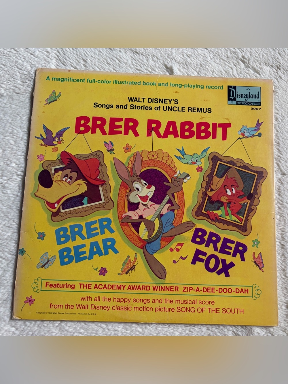✨Vintage✨ Walt Disney Brer Rabbit Illustrated Book & Record.